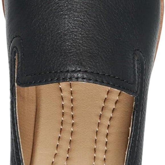 Womens Leather Casual Loafer Size 9 Black Cushioned Slip-On Flexible Sole - Picture 5 of 6